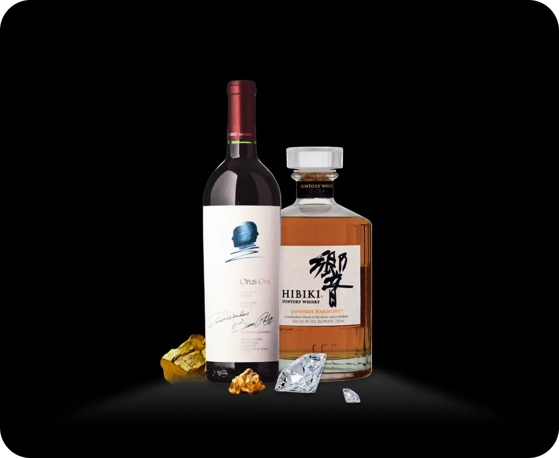 Classic wine and whiskey